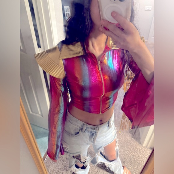Pink metallic Elton John , Bowie inspired 70s star Halloween costume - Picture 1 of 4